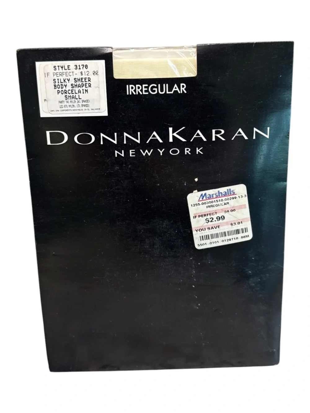 1999 Donna Karan New Irregular Silky Sheer Body Shaper Pantyhose Porcelain S